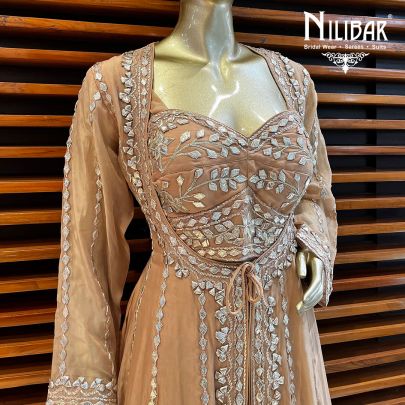 Peanut Organza Jacket Style Suit