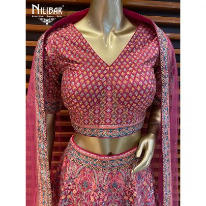 Pink Silk and Net Lehenga