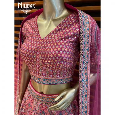 Pink Silk and Net Lehenga