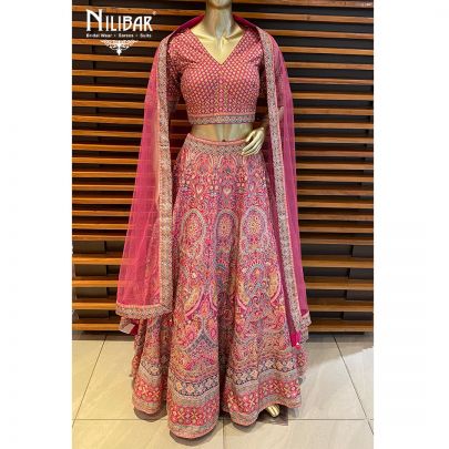 Pink Silk and Net Lehenga