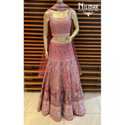 Sweet pink Silk and Net Lehenga