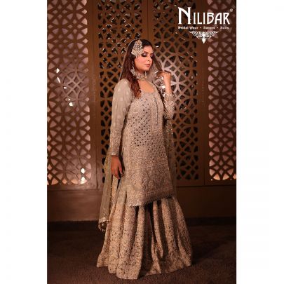 Moss Green Silk Garara Suit