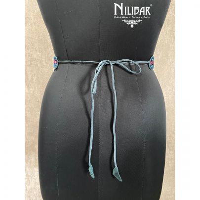 Peacock Blue Silk Belt