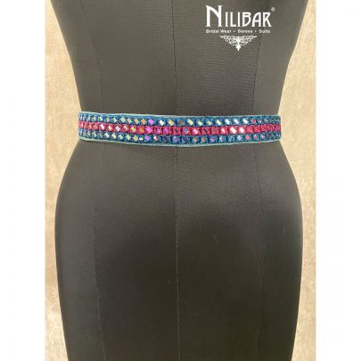 Peacock Blue Silk Belt