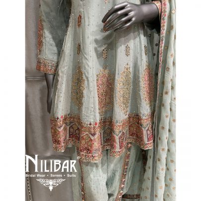 Light Mint Green Georgette Dhoti Suit