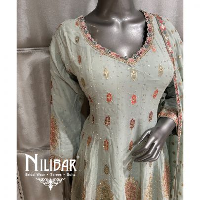 Light Mint Green Georgette Dhoti Suit