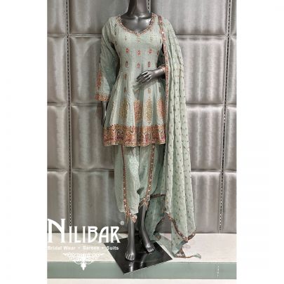 Light Mint Green Georgette Dhoti Suit