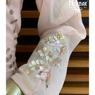 Baby Pink Chinon Anarkali