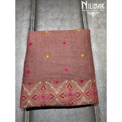 Rosewood Pink Linen Cotton Unstitched Suit