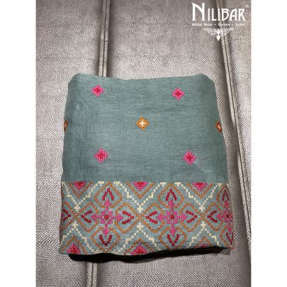 Green Linen Cotton Unstitched Suit