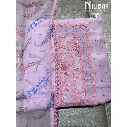 Lilac Muslin Unstitched Suit 