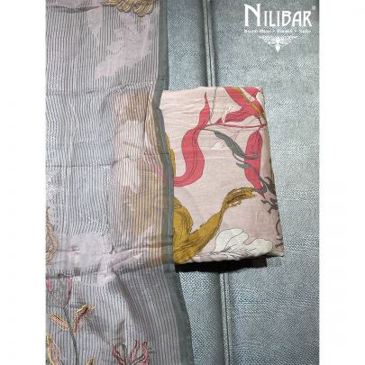 Pink Cotton Unstitched Suit