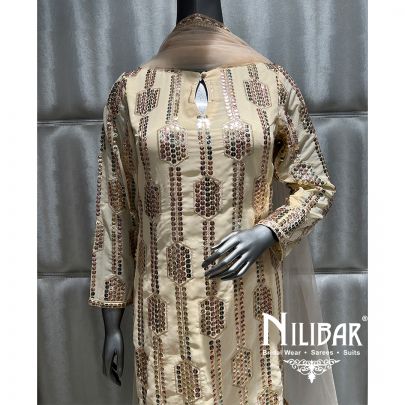 Cosmic Latte Georgette Pant Suit