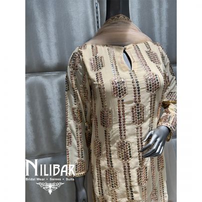 Cosmic Latte Georgette Pant Suit