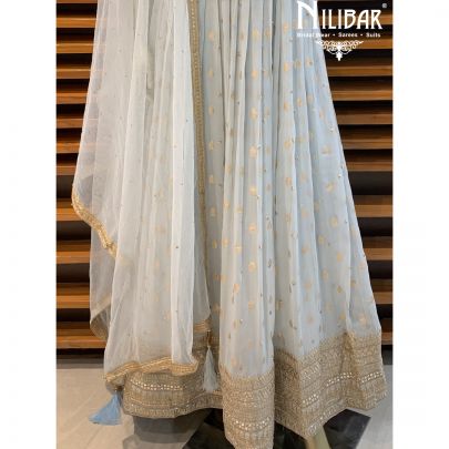 Ice Blue Anarkali