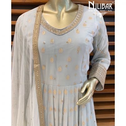 Ice Blue Anarkali