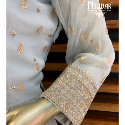 Ice Blue Anarkali