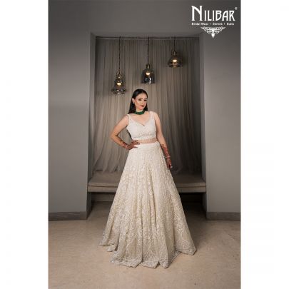 White Net Lehenga
