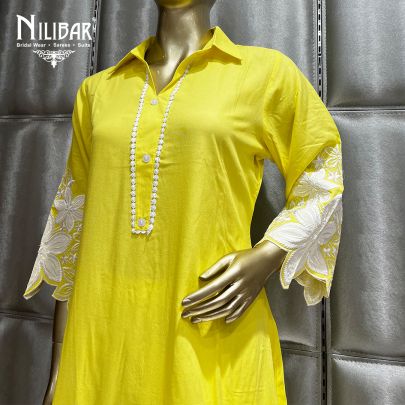 Lemon Cotton Straight pant suit