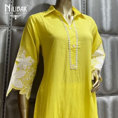 Lemon Cotton Straight pant suit