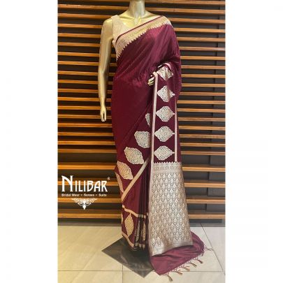 Jam Purple Silk Saree