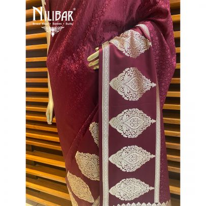 Jam Purple Silk Saree