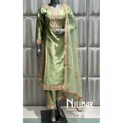 Light Green Silk Salwar Suit