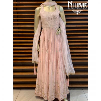 Baby Peach Georgette Anarkali