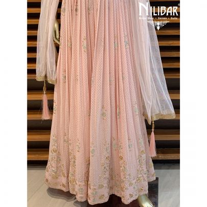 Baby Peach Georgette Anarkali