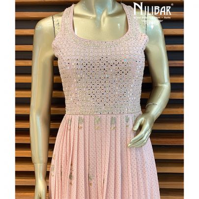 Baby Peach Georgette Anarkali