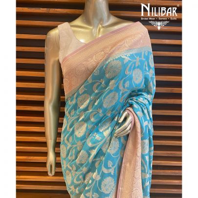 Sky Blue Silk Saree