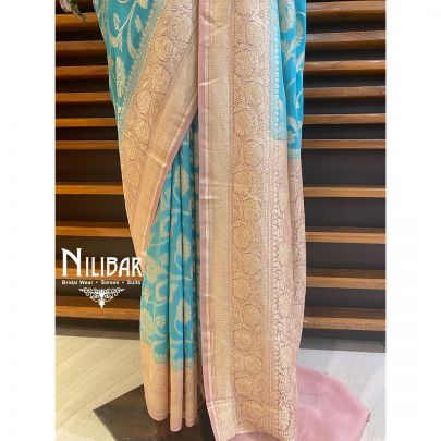 Sky Blue Silk Saree
