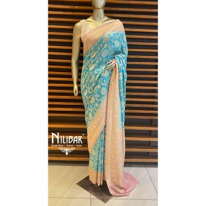 Sky Blue Silk Saree