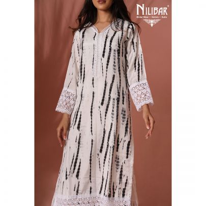 Pearl White Cotton Printed Suit Set