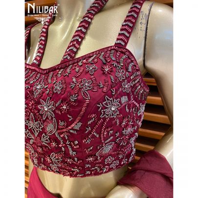 Lipstick Red Satin Indo Western Set