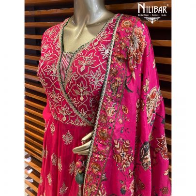Pink Georgette and Crepe Anarkali