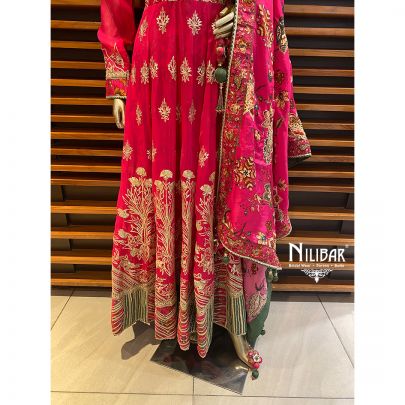 Pink Georgette and Crepe Anarkali