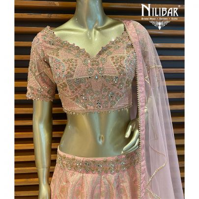 Light Pink Silk Lehenga