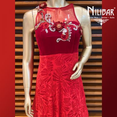 Rose Red Net Gown