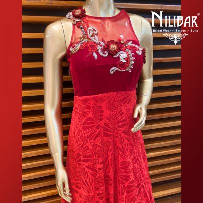 Rose Red Net Gown