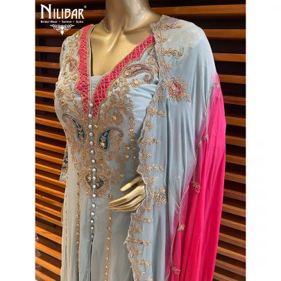 Blue Chinon Anarkali