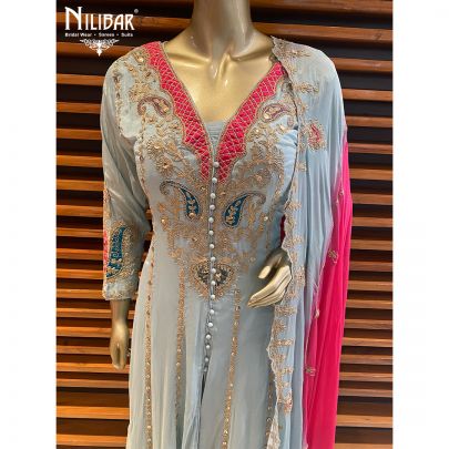 Blue Chinon Anarkali