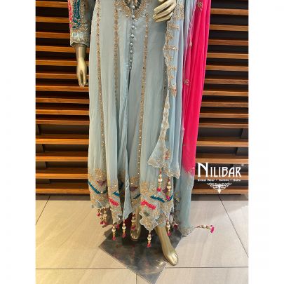 Blue Chinon Anarkali