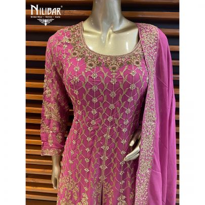 Shocking Pink Georgette Anarkali Suit
