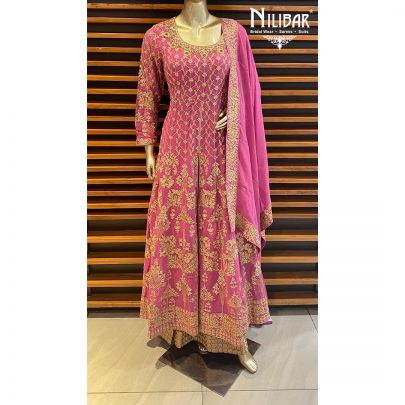 Shocking Pink Georgette Anarkali Suit