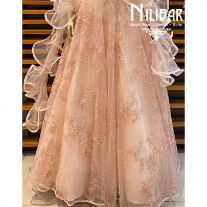 Baby Peach Net Lehenga