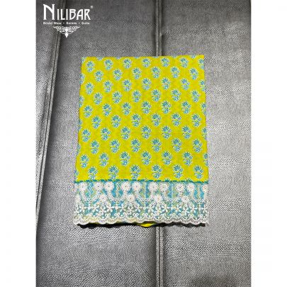 Neon Green  Cotton Unstitched Suit