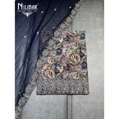 Multicolor Muslin Cotton Unstitched Suit