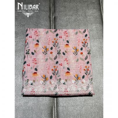 Baby Pink Kota Cotton Unstitched Suit