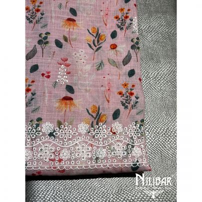 Baby Pink Kota Cotton Unstitched Suit